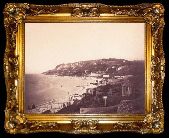 framed  Gustave Le Gray Beach at Sainte-Adresse, ta009-2